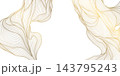 Abstract vector wave pattern with elegant golden lines on white background, Japanese design, luxury art deco fancy style. Water, clouds texture frame. Premium background, wallpaper, cover, and graphic 143795243