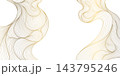 Abstract vector wave pattern with elegant golden lines on white background, Japanese design, luxury art deco fancy style. Water, clouds texture frame. Premium background, wallpaper, cover, and graphic 143795246