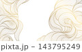 Abstract vector wave pattern with elegant golden lines on white background, Japanese design, luxury art deco fancy style. Water, clouds texture frame. Premium background, wallpaper, cover, and graphic 143795249
