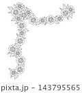Flower garland with linear daisy. Corner with beautiful decorative summer flowers. 143795565