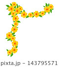 Flower garland with daisy. Corner with beautiful decorative summer flowers. 143795571