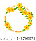 Flower frame with daisy. Circle with beautiful decorative summer flowers. 143795573