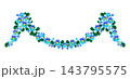 Flower garland with pansies. Background with beautiful decorative summer flowers. 143795575