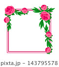 Flower frame with peony. Banner with beautiful decorative summer flowers. 143795578
