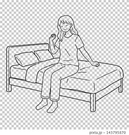 一位女子醒來（黑白） 143795870