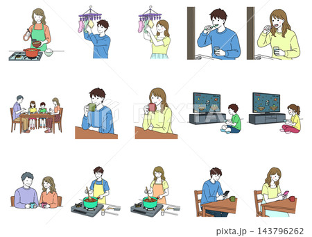 日 常生活イラストA 143796262