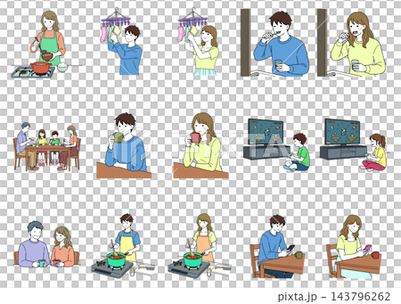 日 常生活イラストA 143796262