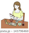 和朝食を食べる女性 143796460
