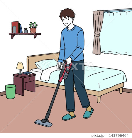 掃除をする男性 143796464