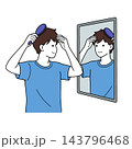 髪をセットする男性 143796468