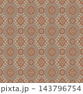 Taupe Terracotta Floral Trellis Folk Pattern 143796754