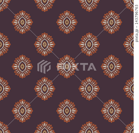 Plum Terracotta Folk Medallion Foulard Pattern Plum Terracotta Folk Medallion Foulard Pattern 143796763