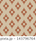 Beige Terracotta Diamond Folk Geometric Pattern 143796764