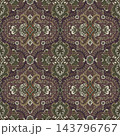 Plum Olive Ornate Damask Medallion Pattern 143796767
