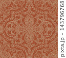 Terracotta Line Art Damask Pattern 143796768