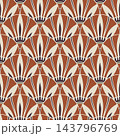 Art Deco Fan Terracotta Geometric Pattern 143796769