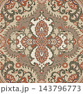 Beige Folk Damask Ornament Pattern 143796773