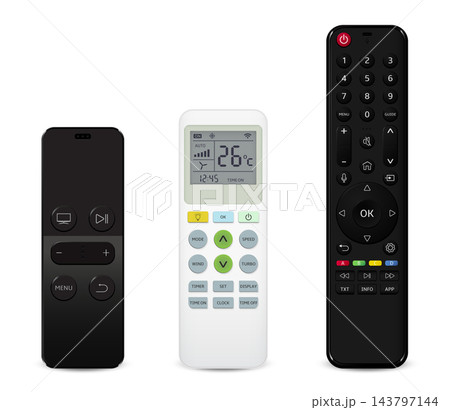 Remote controls for home devices isolated on white background 143797144
