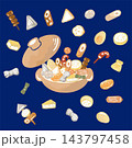 冬 おでん 鍋 煮物 日本食 和食 料理 食べ物 冬 水彩 手描き かわいい デザイン イラスト素材 冬 おでん 鍋 煮物 日本食 和食 料理 食べ物 冬 水彩 手描き かわいい デザイン イラスト素材 143797458