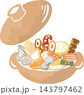 冬 おでん 鍋 煮物 日本食 和食 料理 食べ物 冬 水彩 手描き かわいい デザイン イラスト素材 冬 おでん 鍋 煮物 日本食 和食 料理 食べ物 冬 水彩 手描き かわいい デザイン イラスト素材 143797462