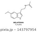 Skeletal chemical formula of Melatonin, molecular structure. 143797954