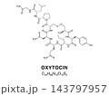Skeletal chemical formula of Oxytocin, molecular structure. 143797957