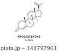 Skeletal chemical formula of Progesterone, molecular structure. 143797961