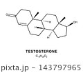 Skeletal chemical formula of Testosterone, molecular structure. 143797965