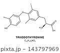 Skeletal chemical formula of Triiodothyronine, molecular structure. 143797969