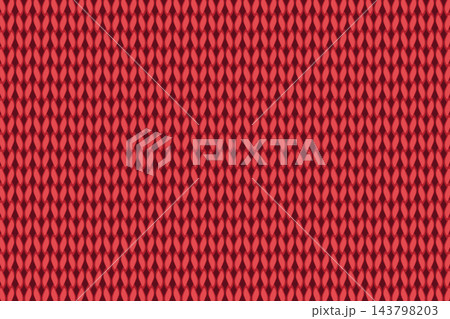 Red knitting sweater pattern. Cozy fabric...のイラスト素材 [143798203] - PIXTA