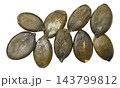 Shelled pumpkin seeds on an isolated background 143799812