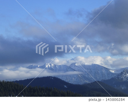 Snowy landscape at Hornle Mountain, alpine foothills in Bavaria, Germany Snowy landscape at Hornle Mountain, alpine foothills in Bavaria, Germany 143800284
