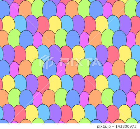 balloon birthday seamless pattern colored hand drawn illustration. Vector graphic line ink art. cute colorful party air balloons. For logo, web, package, sticker. 143800973