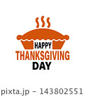 Happy thanksgiving day typography with pie illustration 143802551