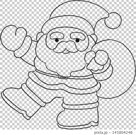 Santa Greeting Line Art Santa Greeting Line Art 143804246