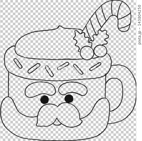 Santa Mug Line Art 143804250
