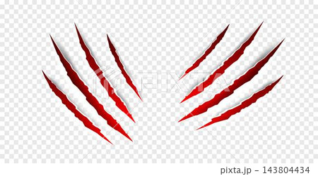 Halloween Claws scratches - vector isolated. Claws scratches animal claw tracks cat or tiger bear or lion attack nails scratches. Horror, Halloween monster. Vector Halloween Claws scratches - vector isolated. Claws scratches animal claw tracks cat or tiger bear or lion attack nails scratches. Horror, Halloween monster. Vector 143804434