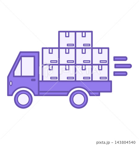 Colored Freight Icon. Vector Illustration. Cargo Transportation by Vehicle. Delivery Service. Logistics Concept Colored Freight Icon. Vector Illustration. Cargo Transportation by Vehicle. Delivery Service. Logistics Concept 143804540