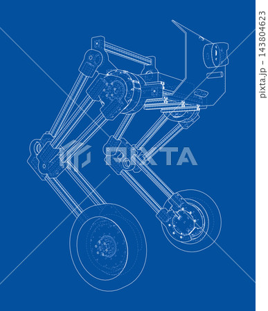aircraft landing gear blueprint. Vector 143804623