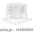 Cylindrical wireframe industrial structure. Vector 143804665
