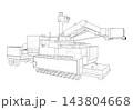 Industrial robotic machine wireframe. Vector 143804668