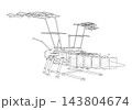Satellite Spacecraft Line Drawing. Vector 143804674