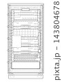 Server rack cabinet technical line drawing. Vector 143804678