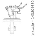 Surgical robot line drawing. Vector 143804680