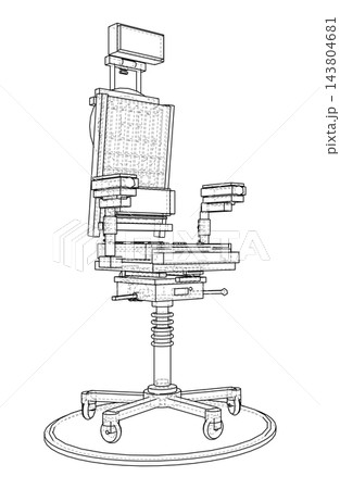 Technical line drawing of an adjustable. Vector 143804681