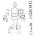 Front View Mechanical Robot Line Drawing. Vector 143804682