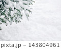 Snow covered spruce branch - bright christmas card background with copy space 143804961