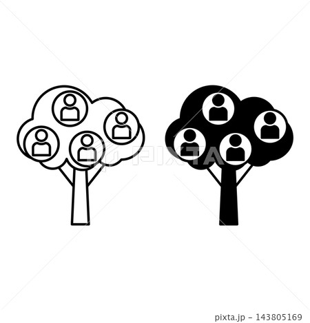 Family Tree Icons. Black and White Vector Illustrations. Family Relationships. Family Concept Family Tree Icons. Black and White Vector Illustrations. Family Relationships. Family Concept 143805169