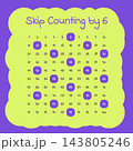 Skip Counting by Six Educational Number Chart 143805246