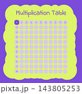 Blank Multiplication Table Worksheet in Purple and Lime 143805253